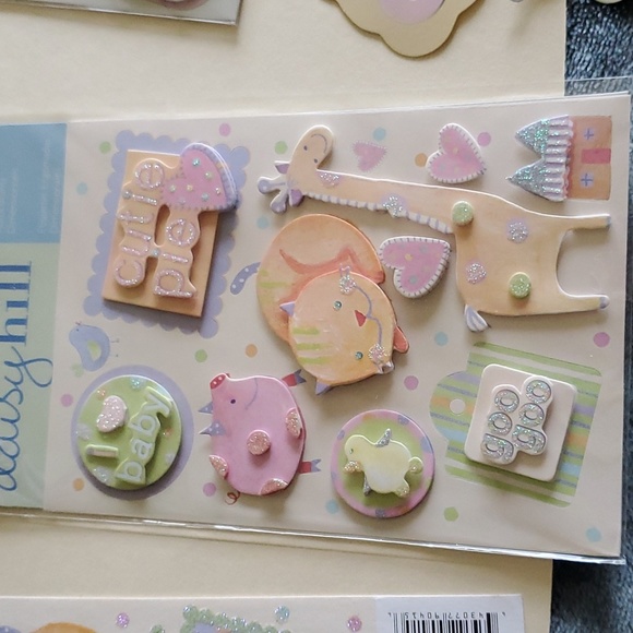 Baby Scrapbooking Sticker Bundle Daisy Hill Pig Cat Cow Giraffe - Picture 4 of 7
